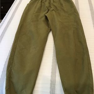 Zara khaki green cotton twill pants